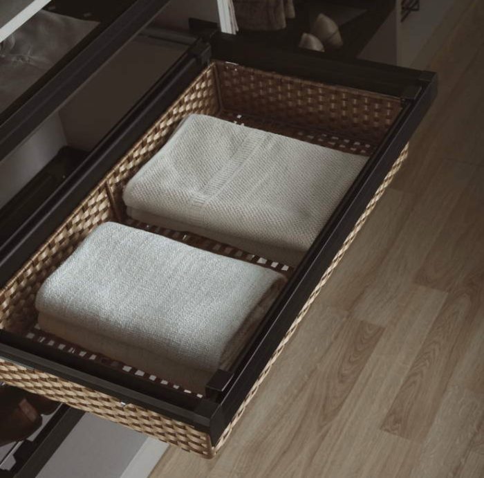 Hafele Pull Out PVC Rattan Basket | Aluminium Frame and Rattan Interior for 30 kg (807.96.354)