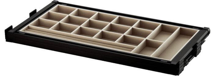 Hafele Pull Out Storage Box | with Felt Organiser Frame Interior
