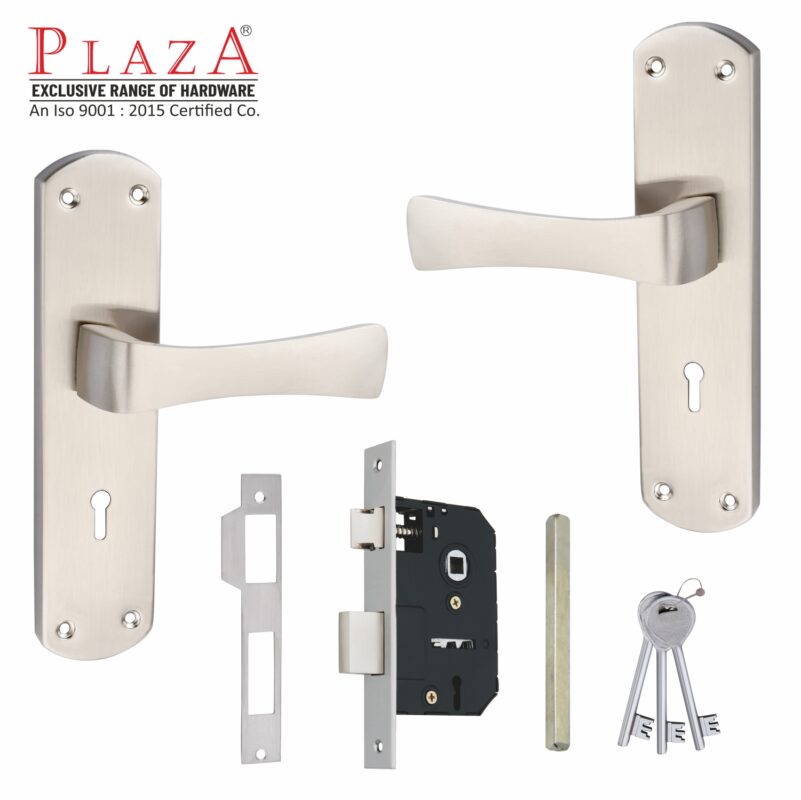 Plaza Eden Mortise Handle Set, Stainless Steel, Lever Lock