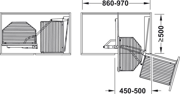 Hafele Pull Out and Turn for Corner Cabinets (542.00.703)