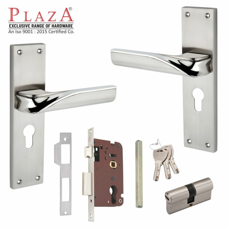 Plaza Burlin Handle Set, SS, Cylindrical Lock