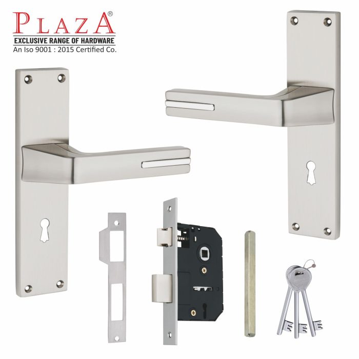 Plaza Rubin Handle Set, SS, Lever Lock