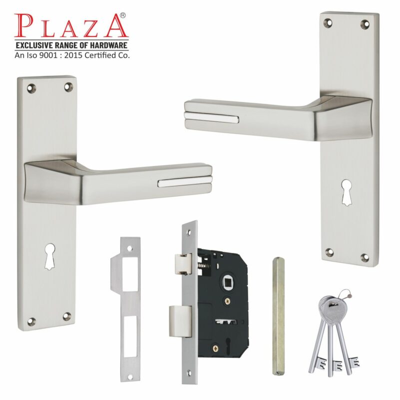 Plaza Rubin Handle Set, SS, Lever Lock