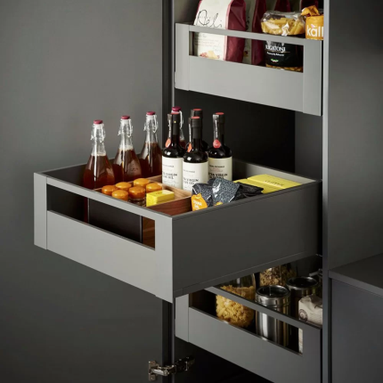 Blum Orion Grey Matt LEGRABOX Pure 40 Kg Capacity Inner Drawer With Gallery - Height C (177 mm)