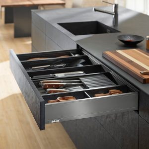 Blum Orion Grey Matt LEGRABOX Pure 40 Kg Capacity Drawer - Height M (90.5 mm)
