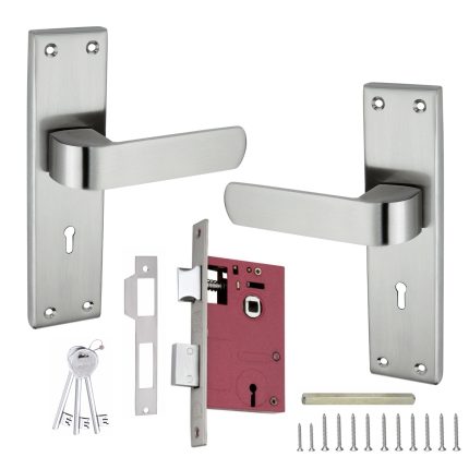 Shrida 446 SS Mortise 8-Inch Handle and Lock Set