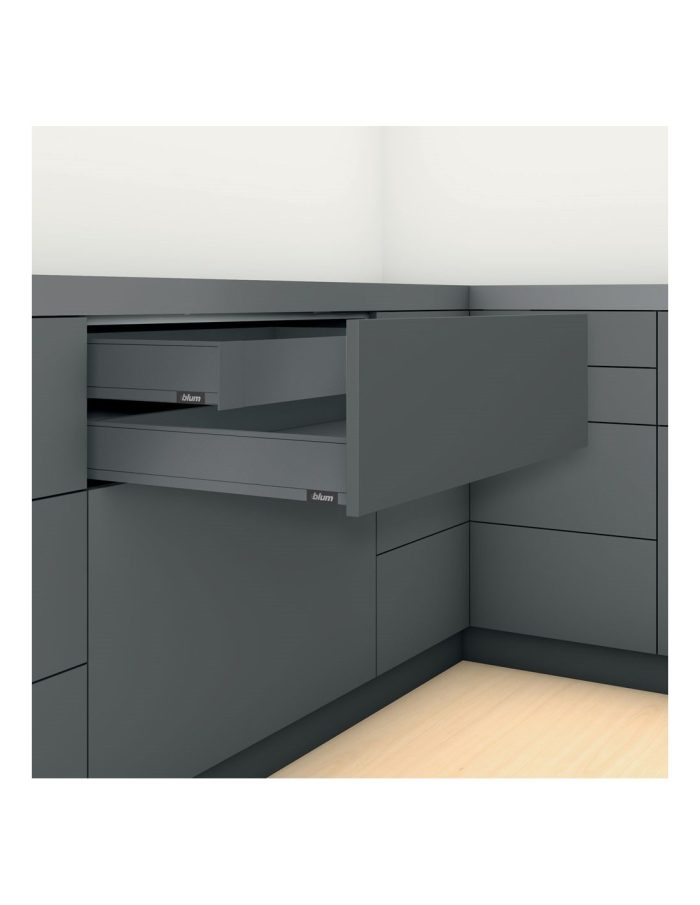 Blum Orion Grey Matt LEGRABOX Pure Inner Drawer - Height M (90.5 mm)