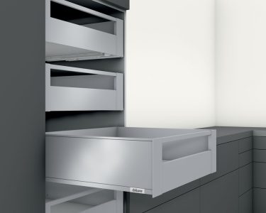 Blum Orion Grey Matt LEGRABOX Pure 40 Kg Capacity Inner Drawer With Gallery - Height C (177 mm)