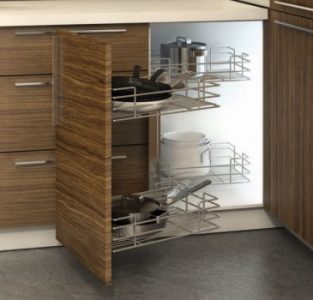 Hettich Kitchen Corner Unit Moving Corner Cargo Series in steel with chrome finish price