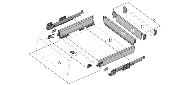 Hettich ArciTech Anthracite 500 mm Pot & Pan Drawer System with Railing
