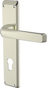 Godrej Mortise Door Lock Handle Set | 200mm NEH-17 1CK Europrofile | 5 Pin Brass Tumbler Mechanism | Satin Steel Finish