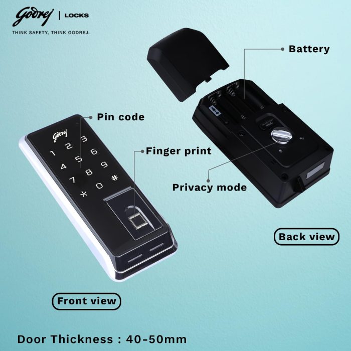 Advatis Rimtronic Digital Lock | 360° Fingerprint Access | PIN Code | Rose Gold Finish
