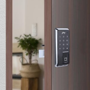 Godrej Advatis Rimtronic Digital Smart Locks for Doors | 360° Fingerprint Access | PIN Code| Rose Gold Finish