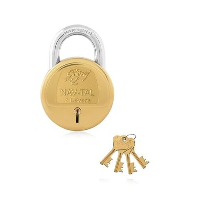 Godrej Navtal 7 Lever Round Pad lock for Main Door with 4 Keys