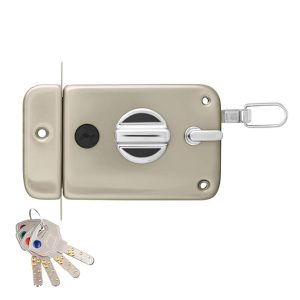 Godrej Rim Lock Ultra XL+Twinbolt 1Ck Latchbolt I Satin Nickel