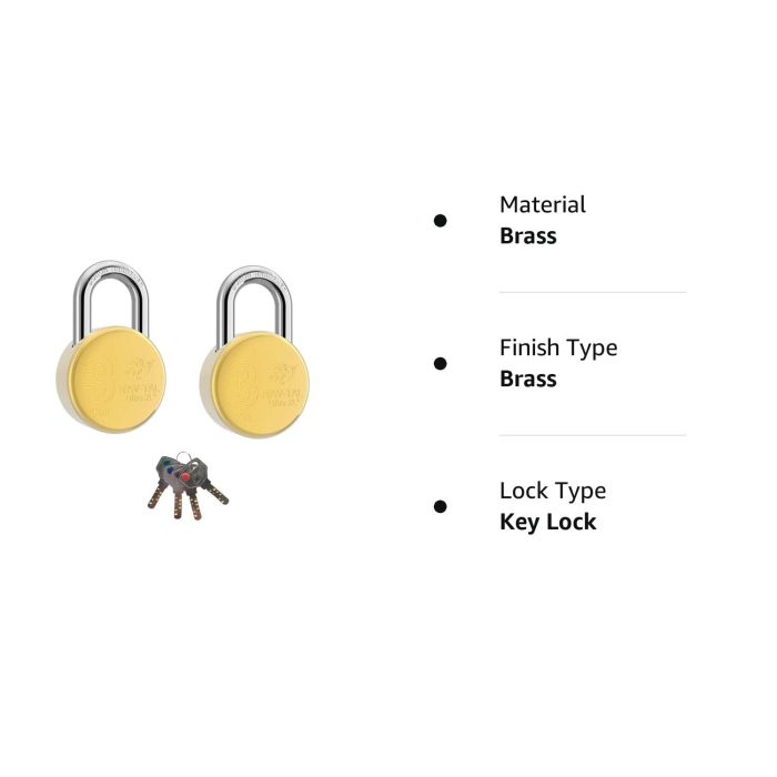 Godrej Nav-tal Ultra XL+ 3 Ton Round Padlock Brass Finish Home Door Lock