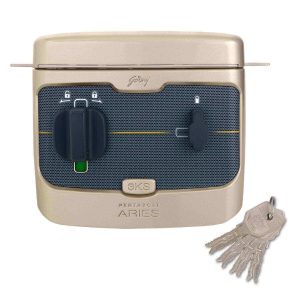 Godrej Pentabolt Aries 1CK, Deadbolt Main Door Lock with 3KS Technology | Vegas Gold