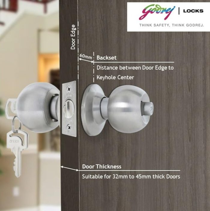 Godrej Cylindrical Classic Lock | Wood Polished Finish