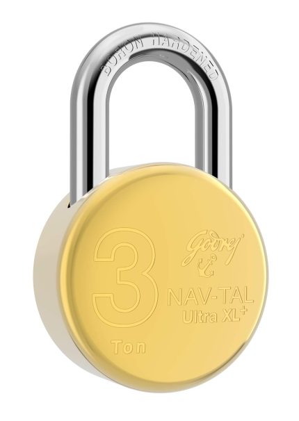Godrej Nav-tal Ultra XL+ | 3 Ton Round Padlock | Brass Finish