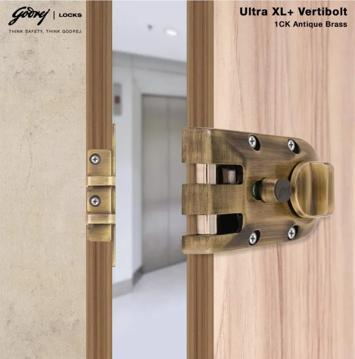 Godrej Ultra XL+ Vertibolt 1CK Door Lock Antique Brass