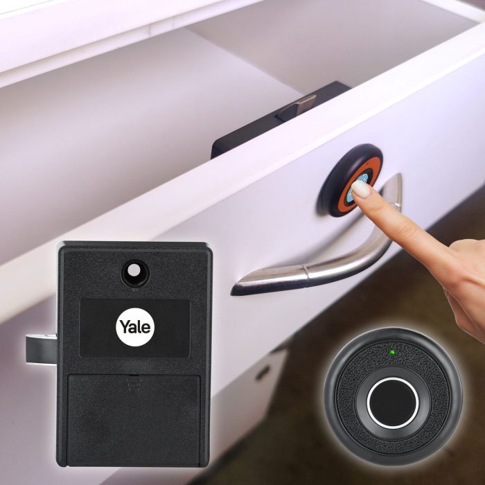 Yale Biometric YLDRPB- BL | Smart Premium Furniture Lock | Black, Brown, Ivory