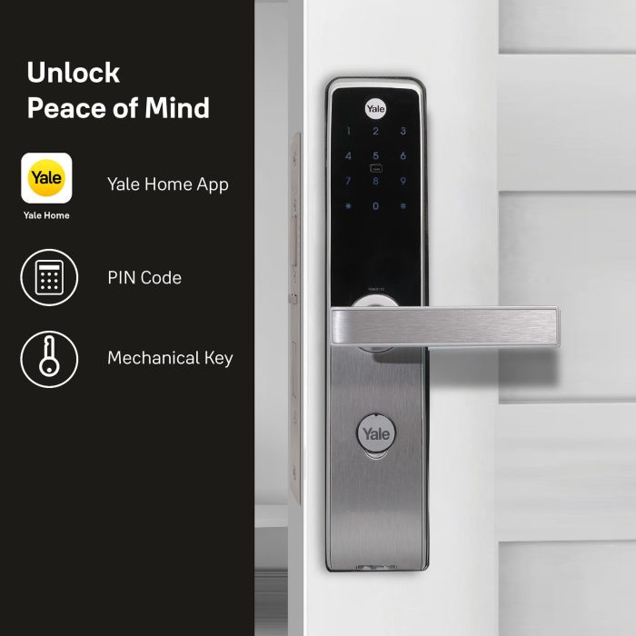 Smart Door Lock Yale YDM 3115 AV Series- | Silver with PIN | RFID and Mechanical card - locks india price