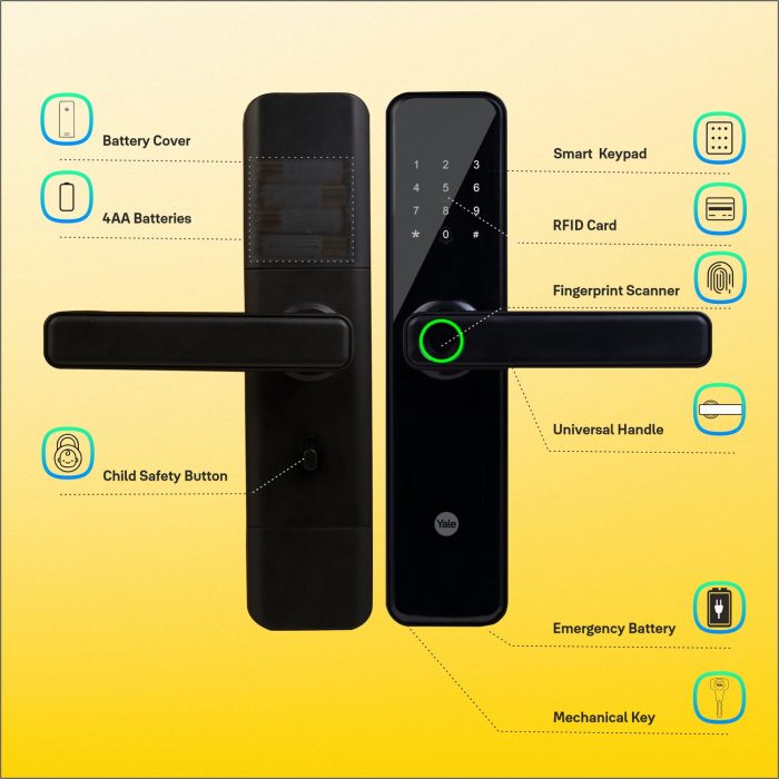 Yale Lock Smart YDME 50NxT | Brown | Black Multiple Access Modes