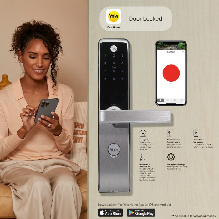 Smart Door Lock Yale YDM 3115 AV Series- | Silver with PIN | RFID and Mechanical card