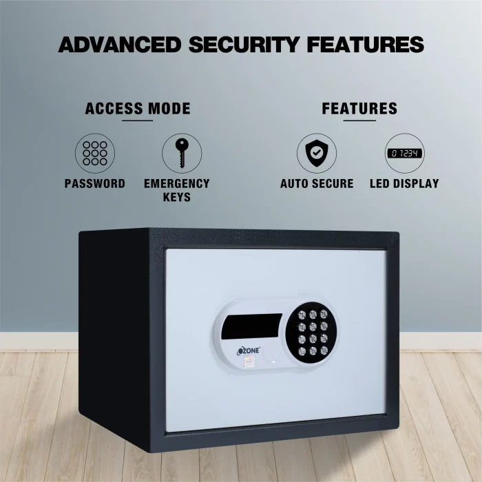 Ozone Aries | Digital Safe | 15.9 Litres - alloy steel electronic lock safe
