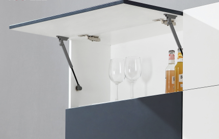 Hafele Soft Close Gas Spring Set for Wooden Shutters and Cabinets | Upward Opening | Anthracite