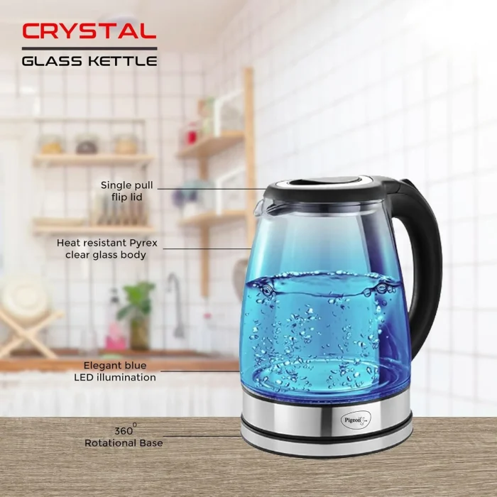 Pigeon Crystal Glass Electric Kettle 1.8 litre