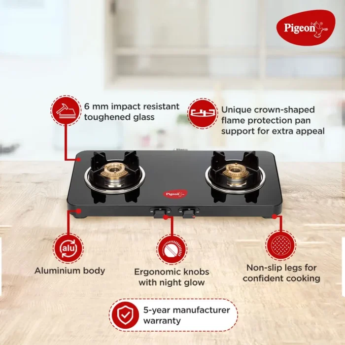 Pigeon Ultra Slim Gas Stove with 2 Burners