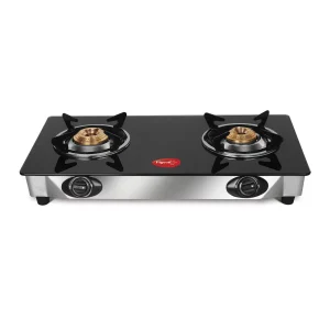 Pigeon 2 Burner Gas Stove | Black | AYUSH