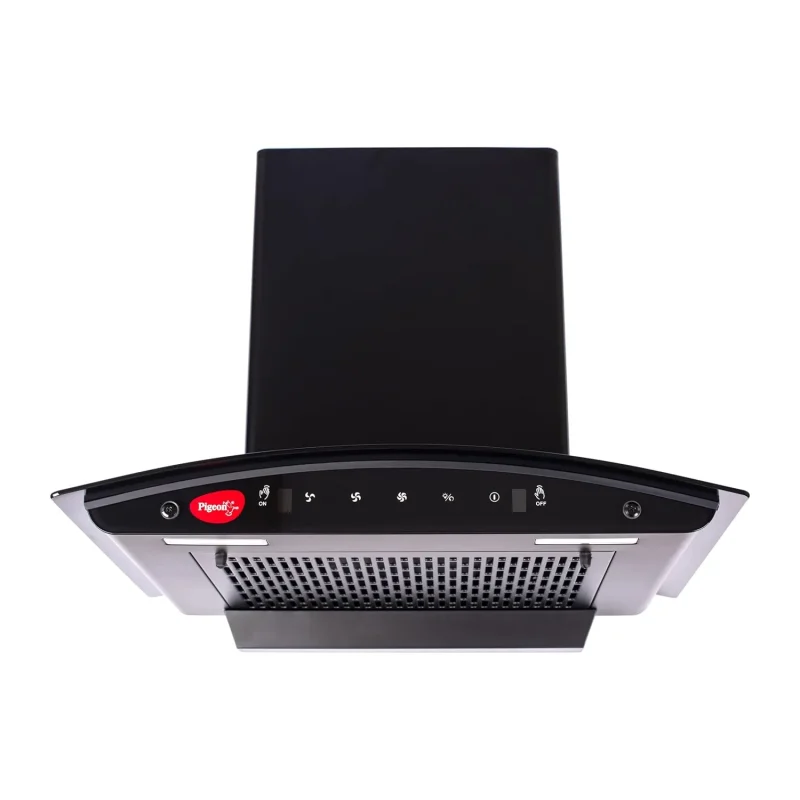 Pigeon Black Diamond Curved Kitchen Chimney (60 cm) | 1500 m3/hr Suction Capacity