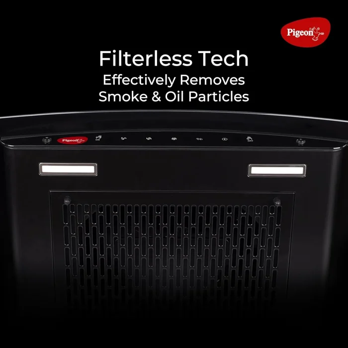 Pigeon Black Diamond Curved Kitchen Chimney (60 cm) | 1500 m3/hr Suction Capacity