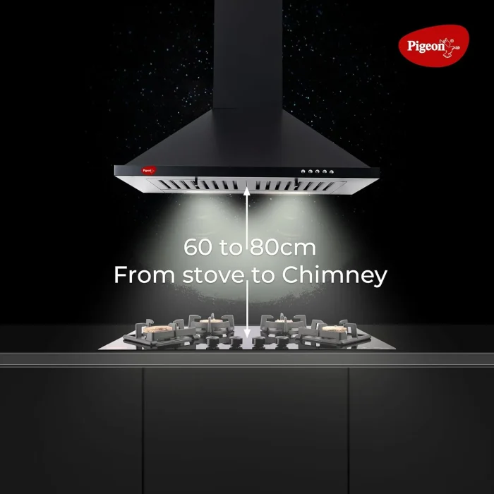 Pigeon Pyramid Shape Kitchen Chimney - Nebula Plus (60 cm) | 1050 m3/hr Suction Capacity