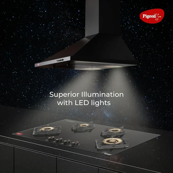 Pigeon Pyramid Shape Kitchen Chimney - Nebula Plus (60 cm) | 1050 m3/hr Suction Capacity