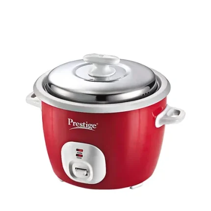 Prestige Cute 1.8-2 Rice Cooker 1.8 L with Close Fit Stainless Steel Lid (Red)