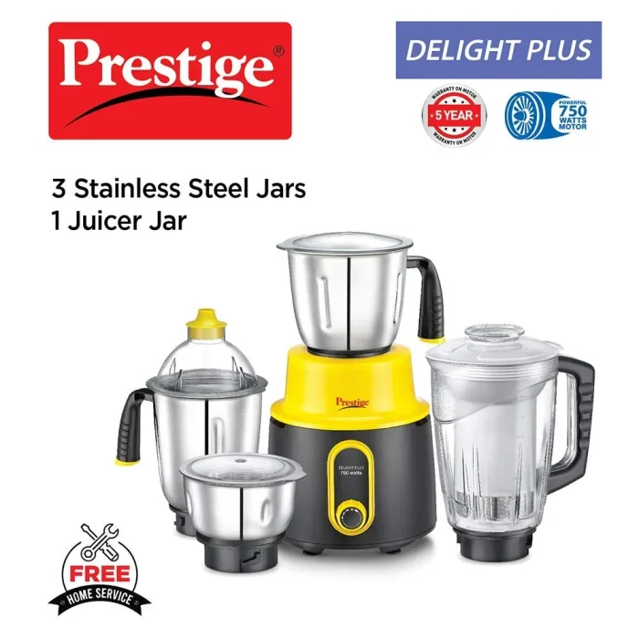 Prestige Delight Plus Mixer Grinder with 4 Jars
