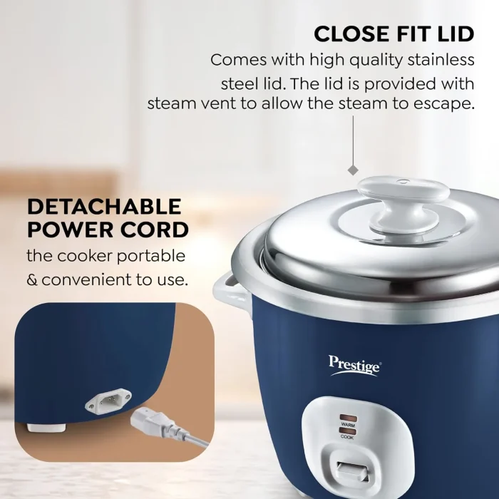 Prestige Electric Rice Cooker - Cute 1.8-2 SS (1.8 L Open Type, with Stainless Steel Cooking Pan - 2 Unit)