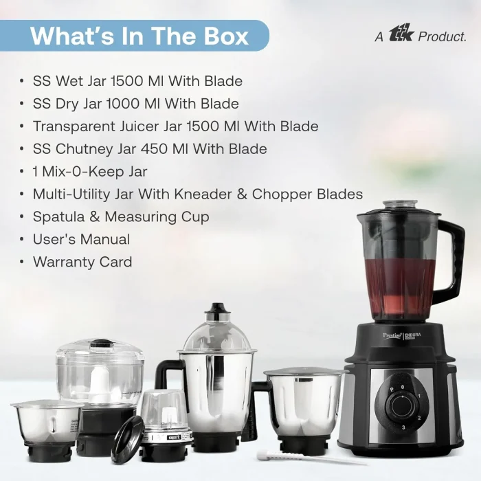 Prestige Endura Mixer Grinder with 6 Jars