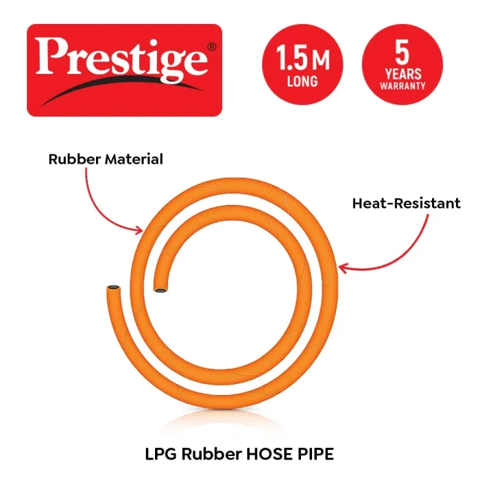 Prestige LPG Rubber Hose with Reinforced Steel Wire - 1.5 m