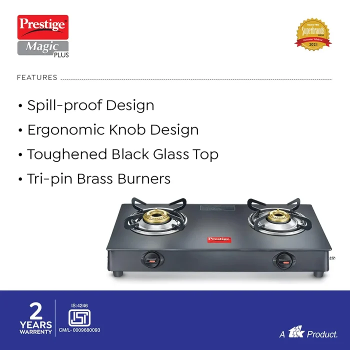 Prestige Magic Plus Gas Stove 2 Burner GTMP-02