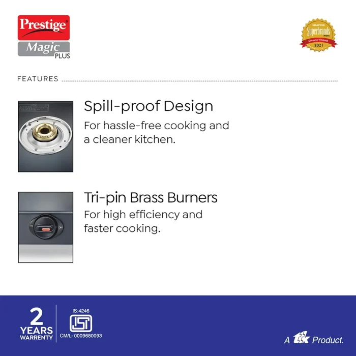 Prestige Magic Plus Gas Stove 2 Burner GTMP-02