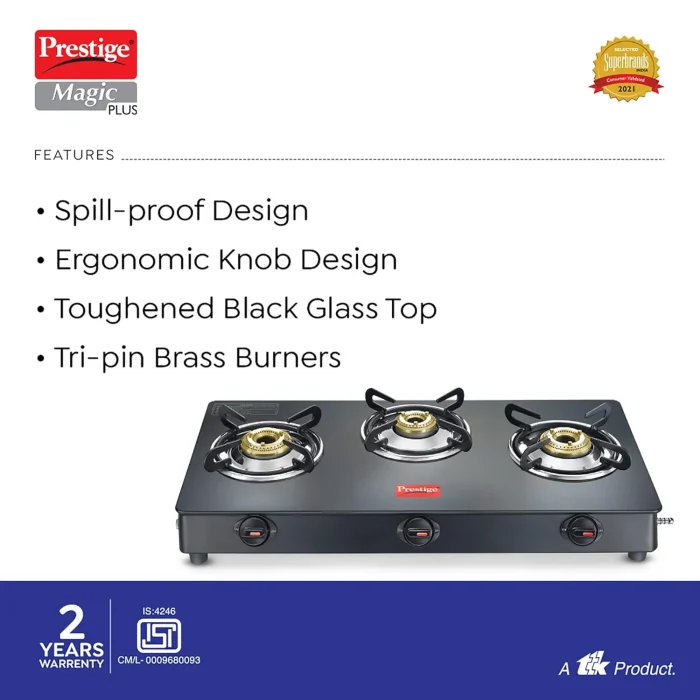 Prestige Magic Plus Gas Stove GTMP-03 3 Burner