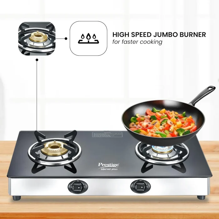 Prestige Marvel Plus Manual Stainless Steel 2 Burners Gas Stove