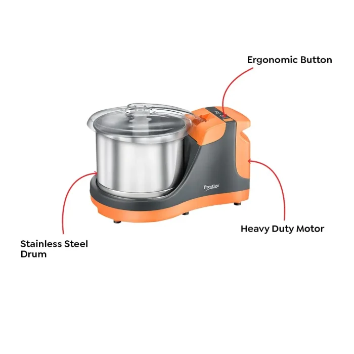 Prestige PWG 10 Wet Grinder with Stainless Steel Drum - 2L