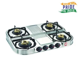Prestige Royale 4 Burner Gas Stove | Stainless Steel