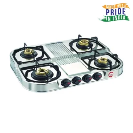 Prestige Royale 4 Burner Gas Stove | Stainless Steel