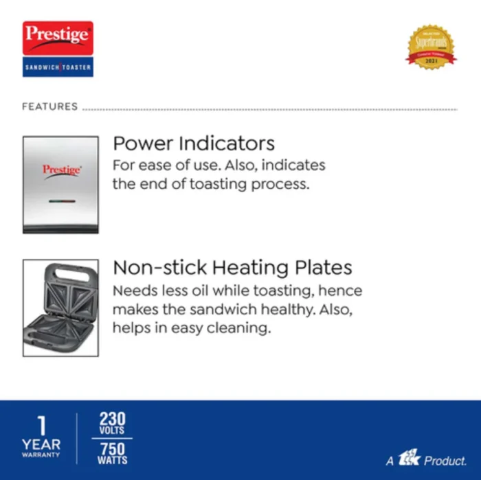 Prestige Sandwich Toaster - PSDP 03